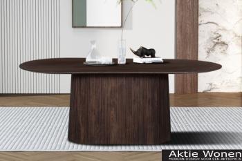 ovale eettafel donkerbruin 200 cm