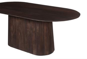 ovale eettafel donkerbruin 200 cm