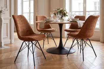 scandinavische stoel kaki voor en achter aanzicht