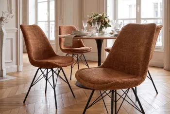 Scandinavische stoel bruin zwarte poten