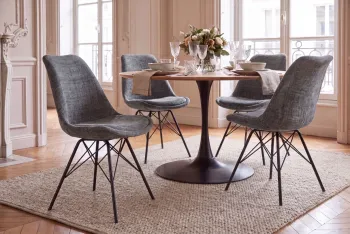 scandinavische stoel kaki voor en achter aanzicht