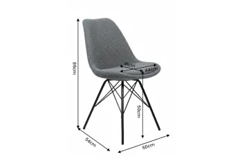 Scandinavische stoel grijs zwarte poten