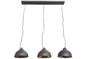 industrial 3-delige hanglamp set zwart goud 110 cm
