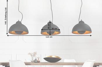 industrial 3-delige hanglamp set zwart goud 110 cm