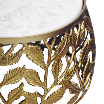 salontafel set wit marmer met gouden onderstellen