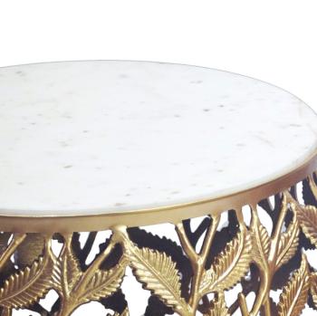 salontafel set wit marmer met gouden onderstellen