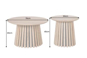 Salontafel set acaciahout 70 en 50 cm