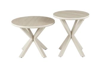salontafel set beige keramiek 60 en 50 cm