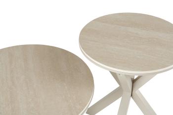 salontafel set beige keramiek 60 en 50 cm