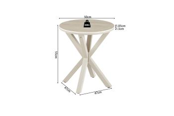 hoge bijzettafel beige keramiek 50 cm