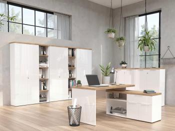 smalle hoge kantoor kast wit hoogglans 40x190 cm