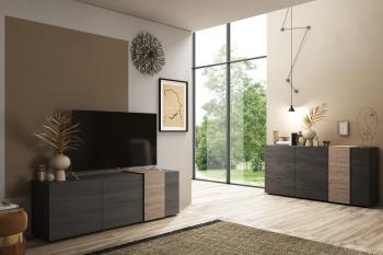 Venus Dressoir Titanium licht eiken 181 cm