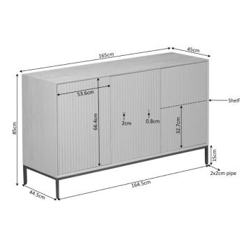 Dressoir donkerbruin mangohout 165 cm