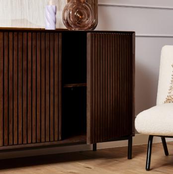 Dressoir donkerbruin mangohout 210 cm