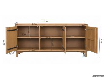 dressoir mangohout warm bruin 160 cm