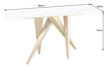 sidetable Art Design wit keramiek champagne goud 140 cm