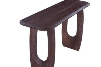 Sidetable massief mangohout donkerbruin 120 cm