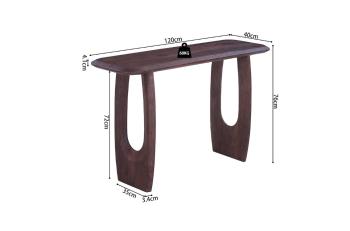 Sidetable massief mangohout donkerbruin 120 cm