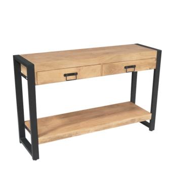 sidetable mangohout met laden 120 cm