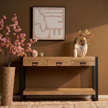 Sidetable mangohout massief met laden 150 cm