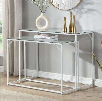 sidetable set wit metaal 100 cm