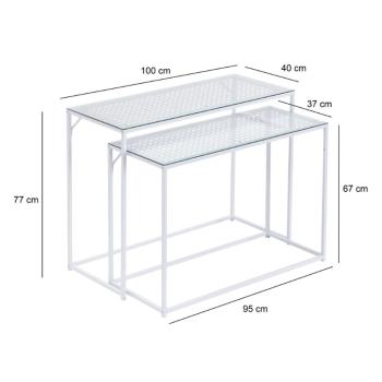 sidetable set wit metaal 100 cm