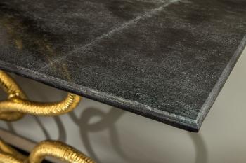 Sidetable Snake goud zwart marmer 115 cm