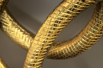 Sidetable Snake goud zwart marmer 115 cm