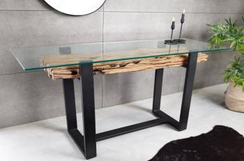 sidetable teakhout glas 150 cm