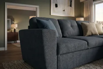 Slaap hoekbank grijs stof met opbergruimte 245 cm