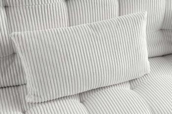 slaapbank beige cord stof 195 cm met kussens