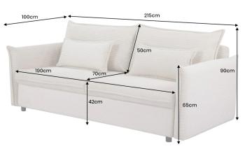 Moderne Slaapbank cord beige 215 cm