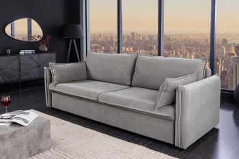 Slaapbank grijs cord stof 215 cm