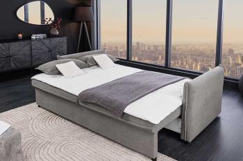 Slaapbank grijs cord stof 215 cm