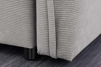 Slaapbank grijs cord stof 215 cm
