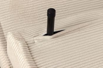 Slaapbank beige cord stof 140 cm incl kussens