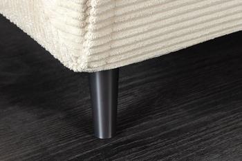 Slaapbank beige cord stof 140 cm incl kussens