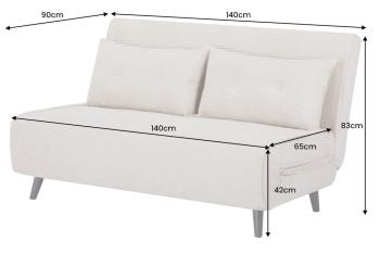 Slaapbank beige cord stof 140 cm incl kussens