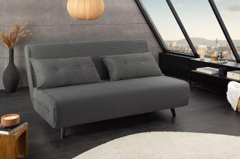 slaapbank grijs cord stof 140 cm incl. kussens