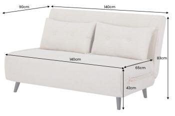 slaapbank grijs cord stof 140 cm incl. kussens