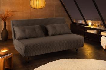 slaapbank grijs cord stof 140 cm incl. kussens