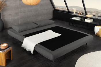 slaapbank grijs cord stof 140 cm incl. kussens