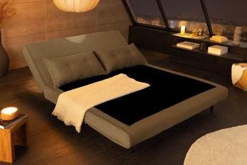 Slaapbank groen cord stof 140 cm incl. kussens