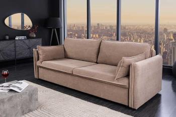 Slaapbank taupe cord stof 215 cm