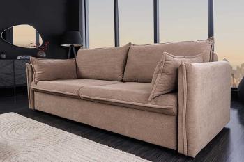 Slaapbank taupe cord stof 215 cm