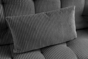 slaapbank grijs cord stof 195 cm met kussens