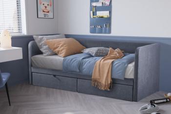 Slaapbank grijs met laden 215 cm