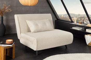 slaapfauteuil incl kussen beige 100 cm