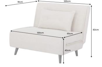 slaapfauteuil incl kussen beige 100 cm