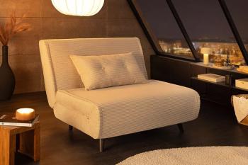 slaapfauteuil incl kussen beige 100 cm